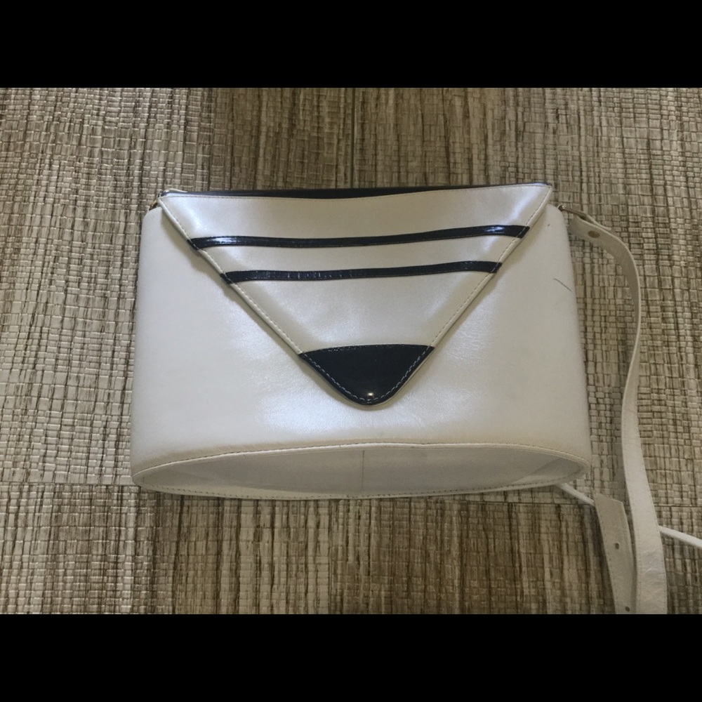 Musa Black & White Leather Handbag